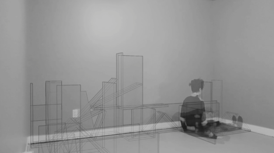 Improvisations performance in physical room in DISTORTIONS by Sara D’Amato